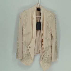 HUNT NO MORE Beaded Ivory Blazer Jacket